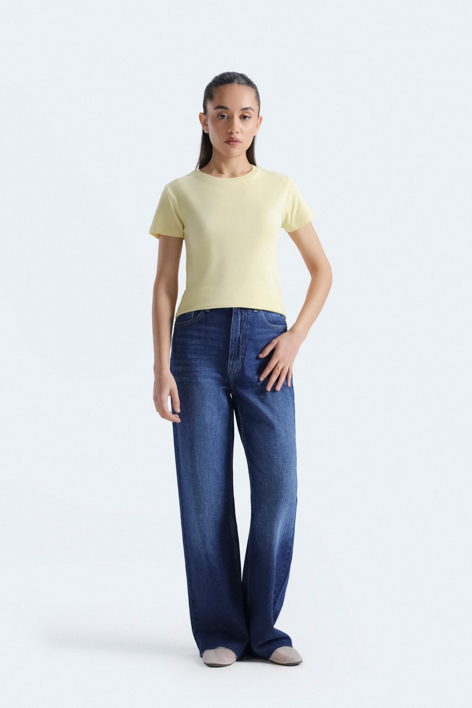 Wide Leg High Rise Jeans