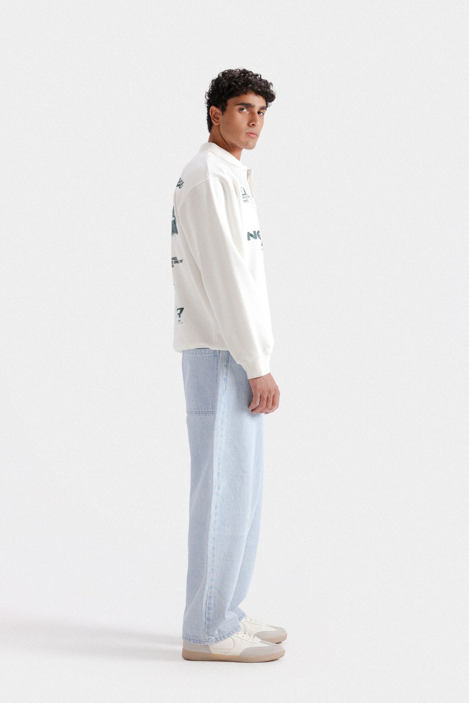 Peter Pan Collar Slogan Print Sweatshirt - Image 3