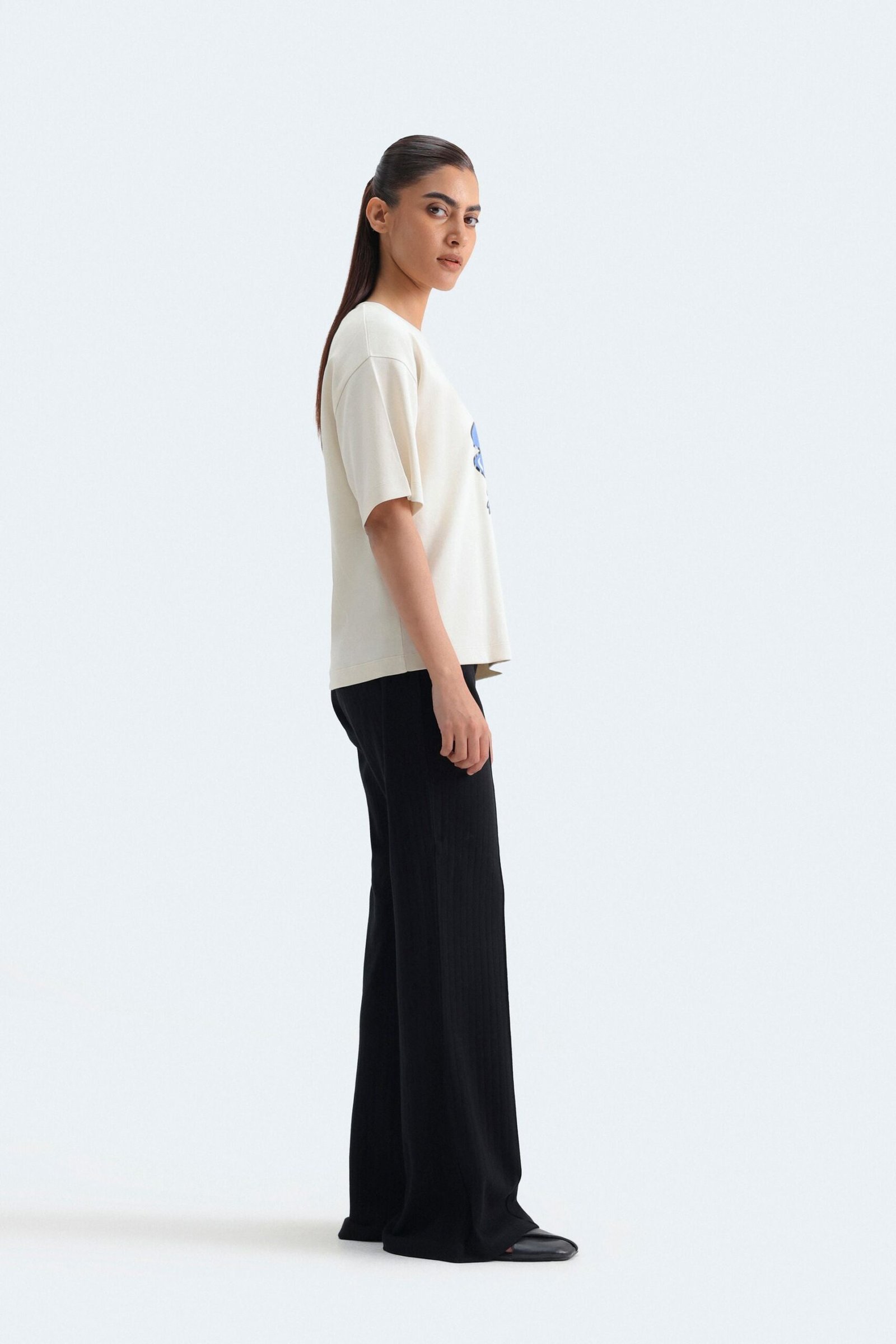 High-Waisted Flared Trousers - Image 3