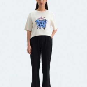 High-Waisted Flared Trousers