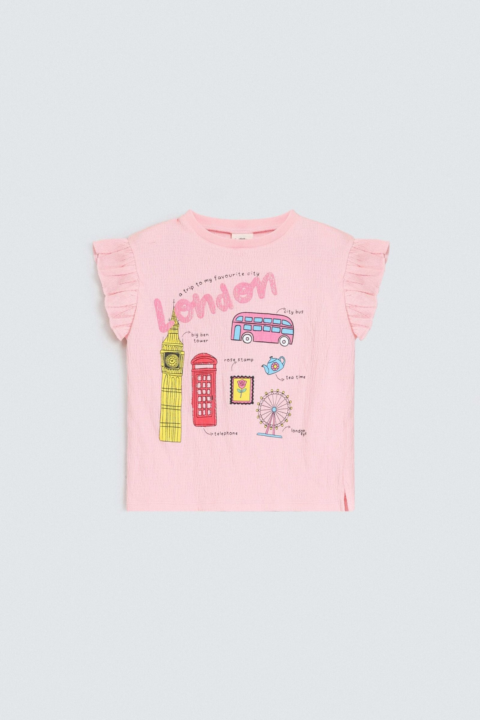 Graphic T-Shirt With Ruffle Detail