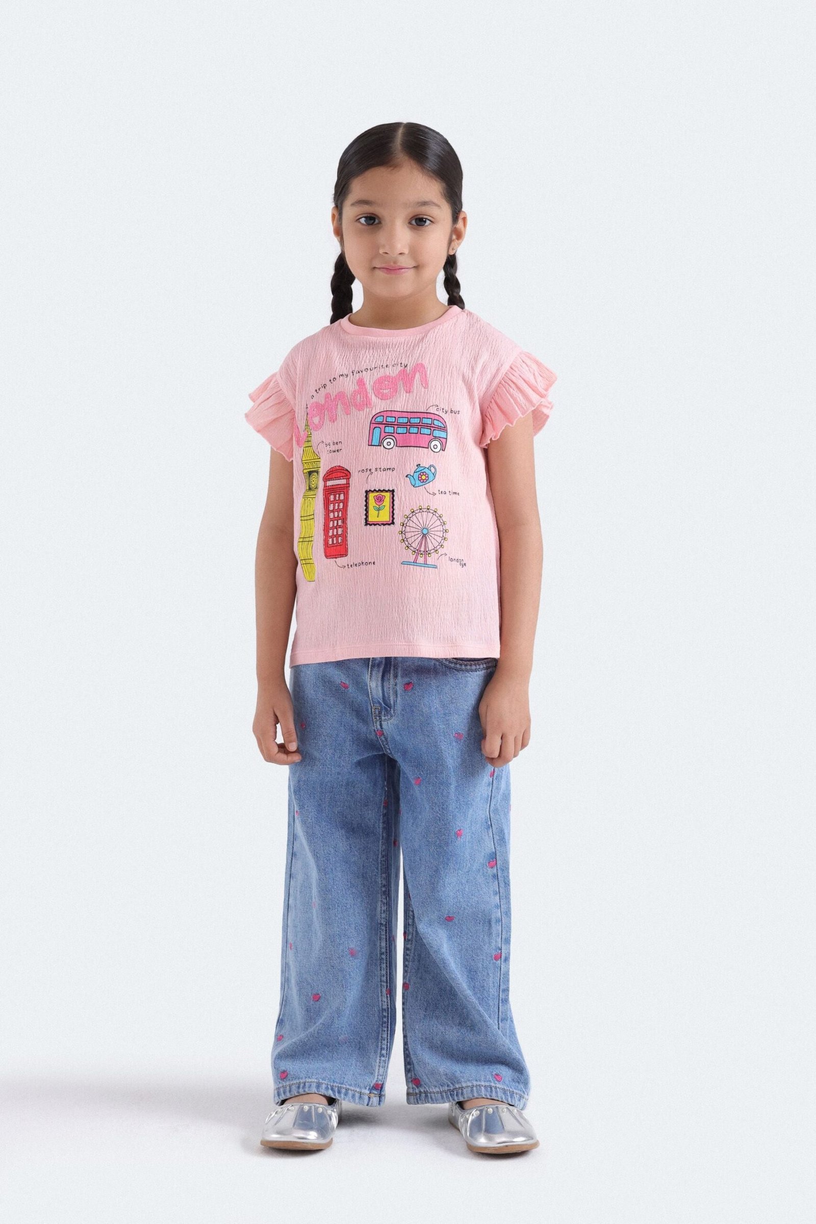 Graphic T-Shirt With Ruffle Detail - Image 4