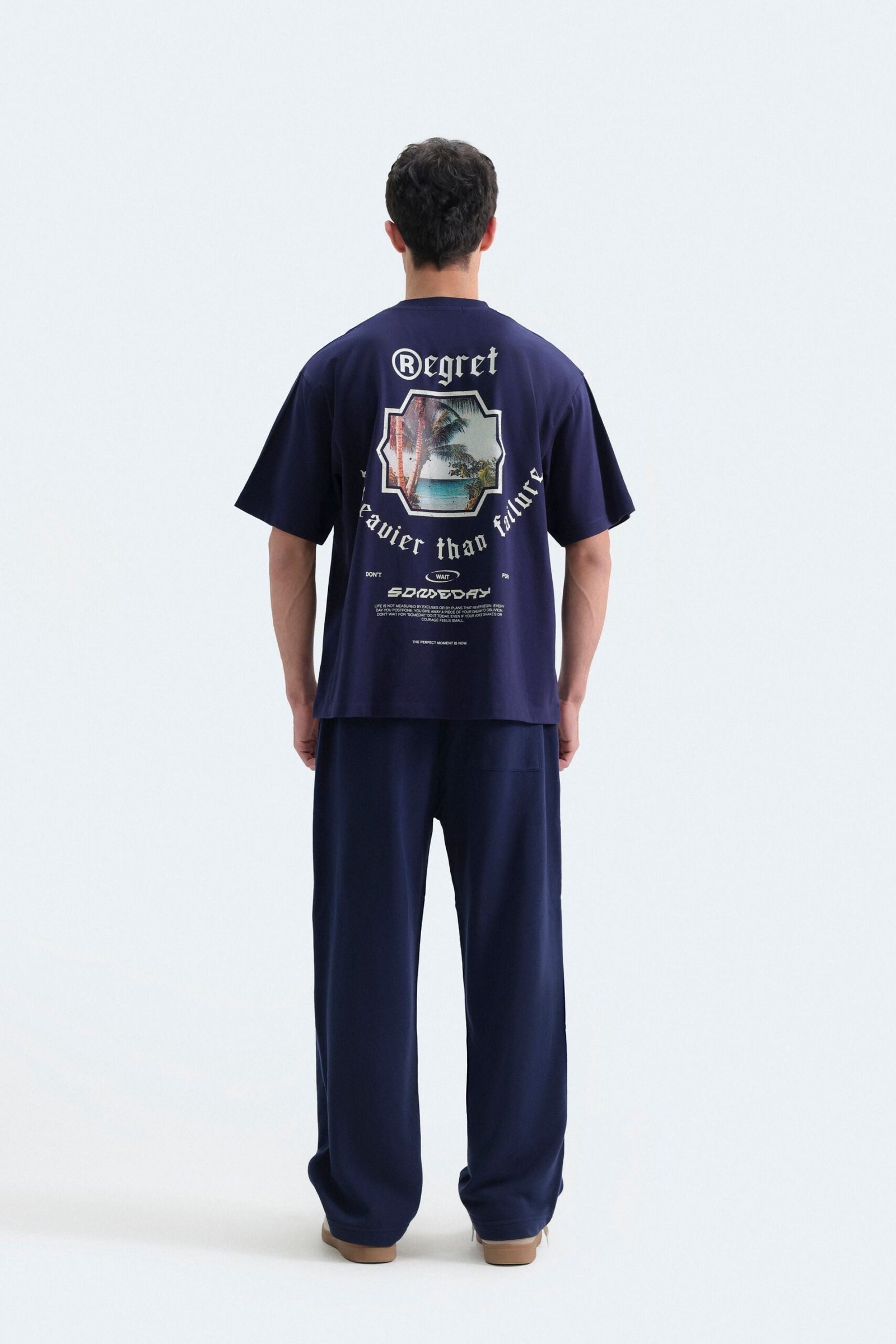 Slogan Print Trousers With Piping Detail - Image 4
