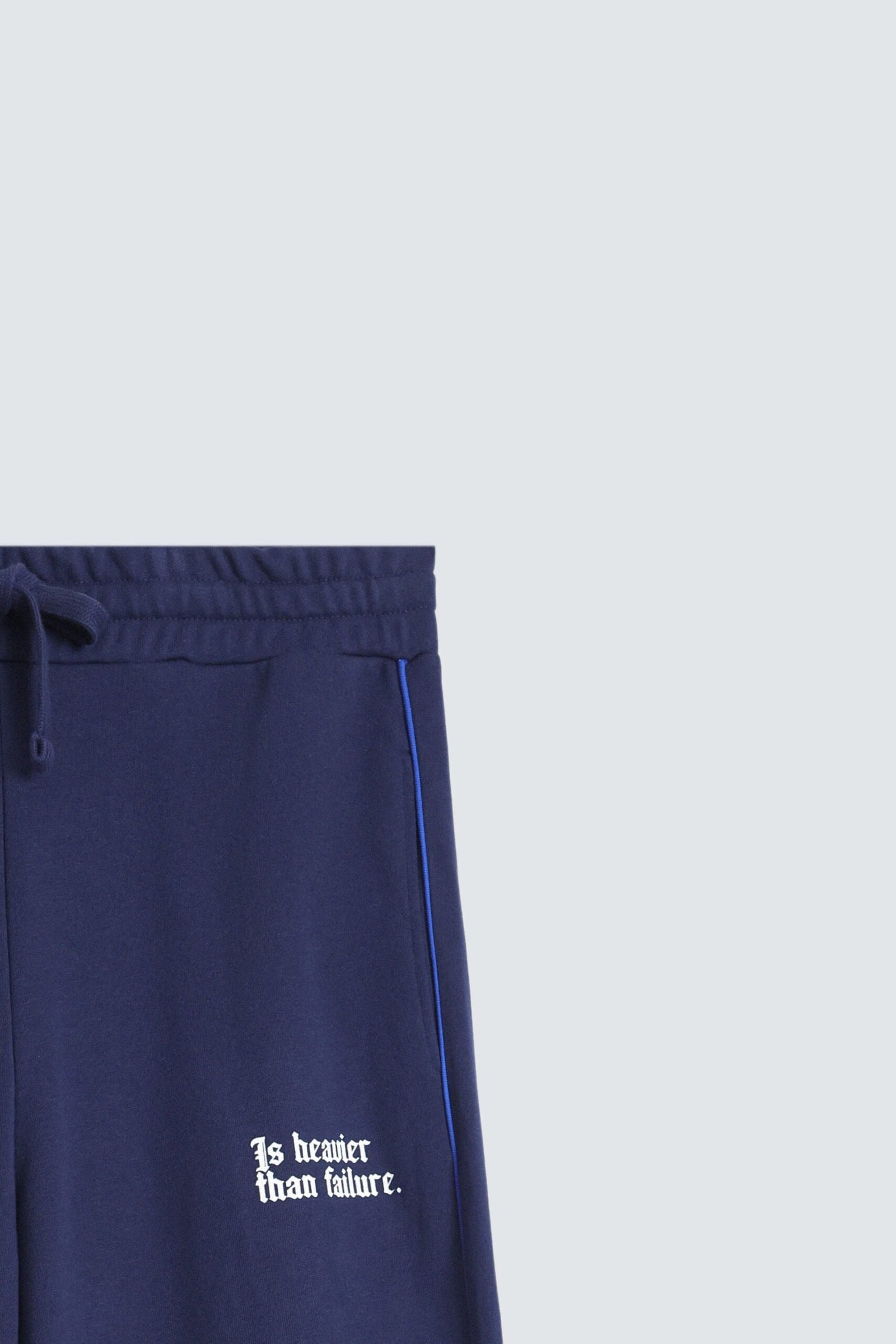 Slogan Print Trousers With Piping Detail - Image 7