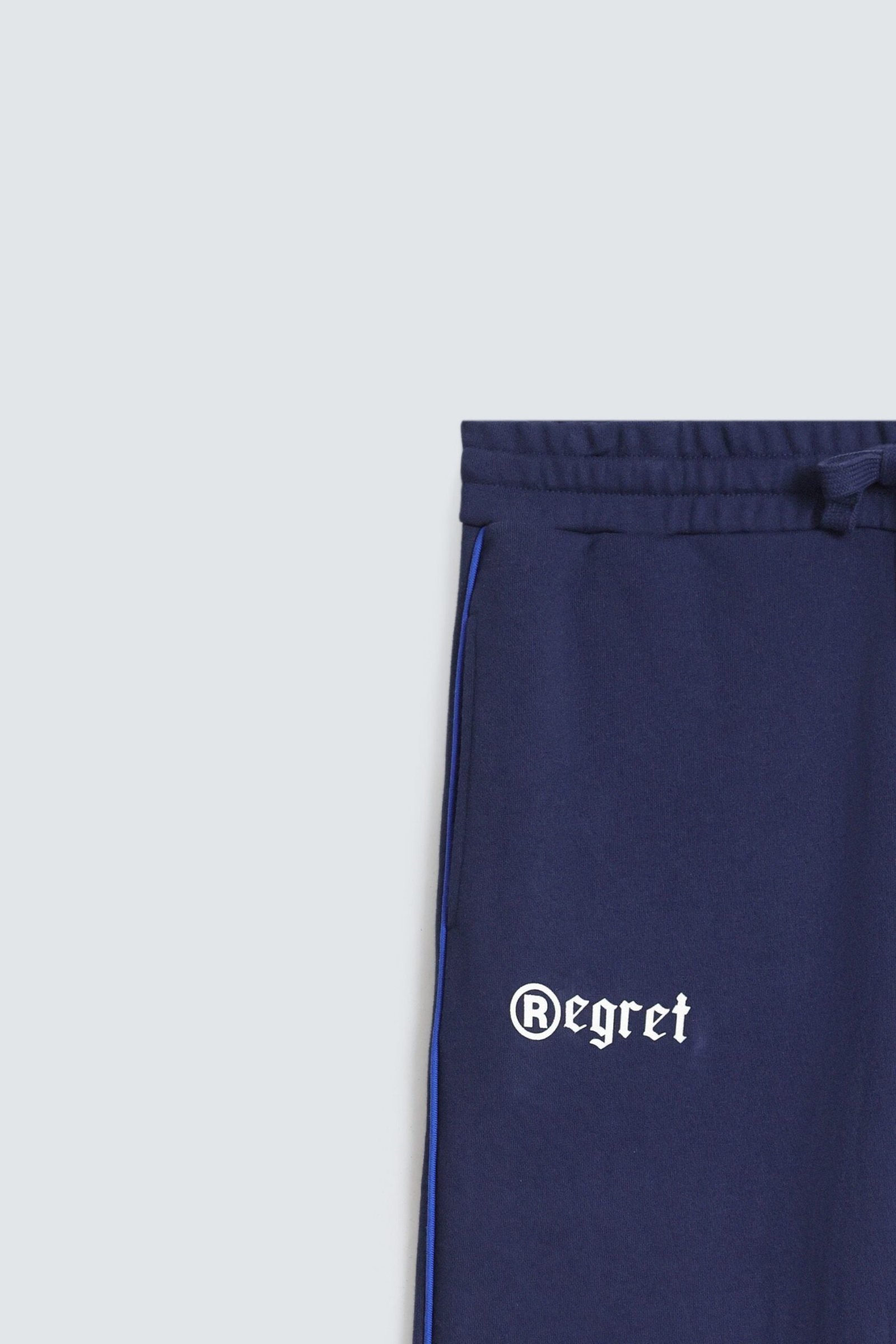 Slogan Print Trousers With Piping Detail - Image 6