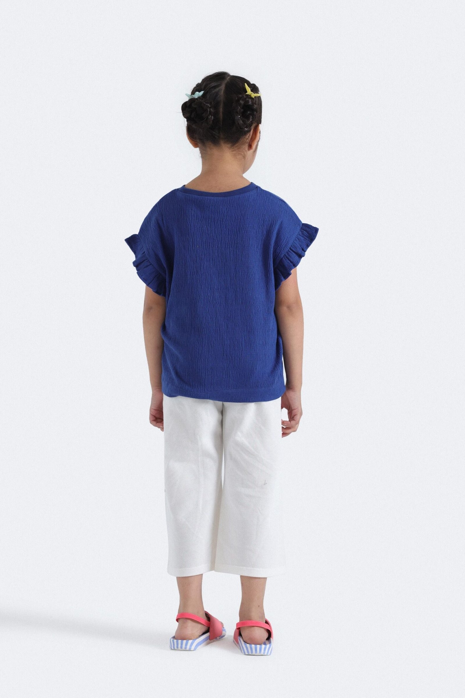 Embroidered T-Shirt With Ruffle Detail - Image 6
