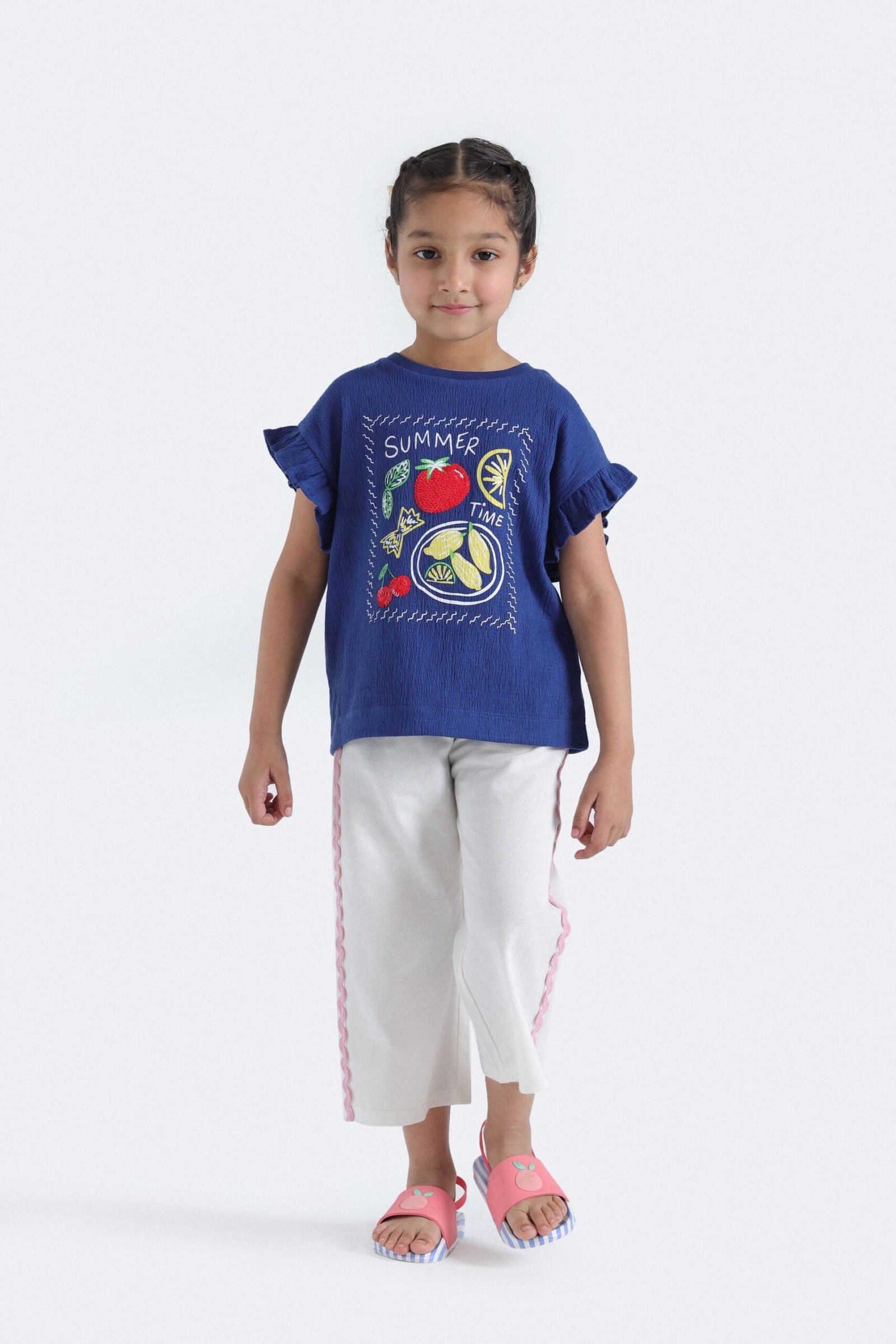 Embroidered T-Shirt With Ruffle Detail - Image 4