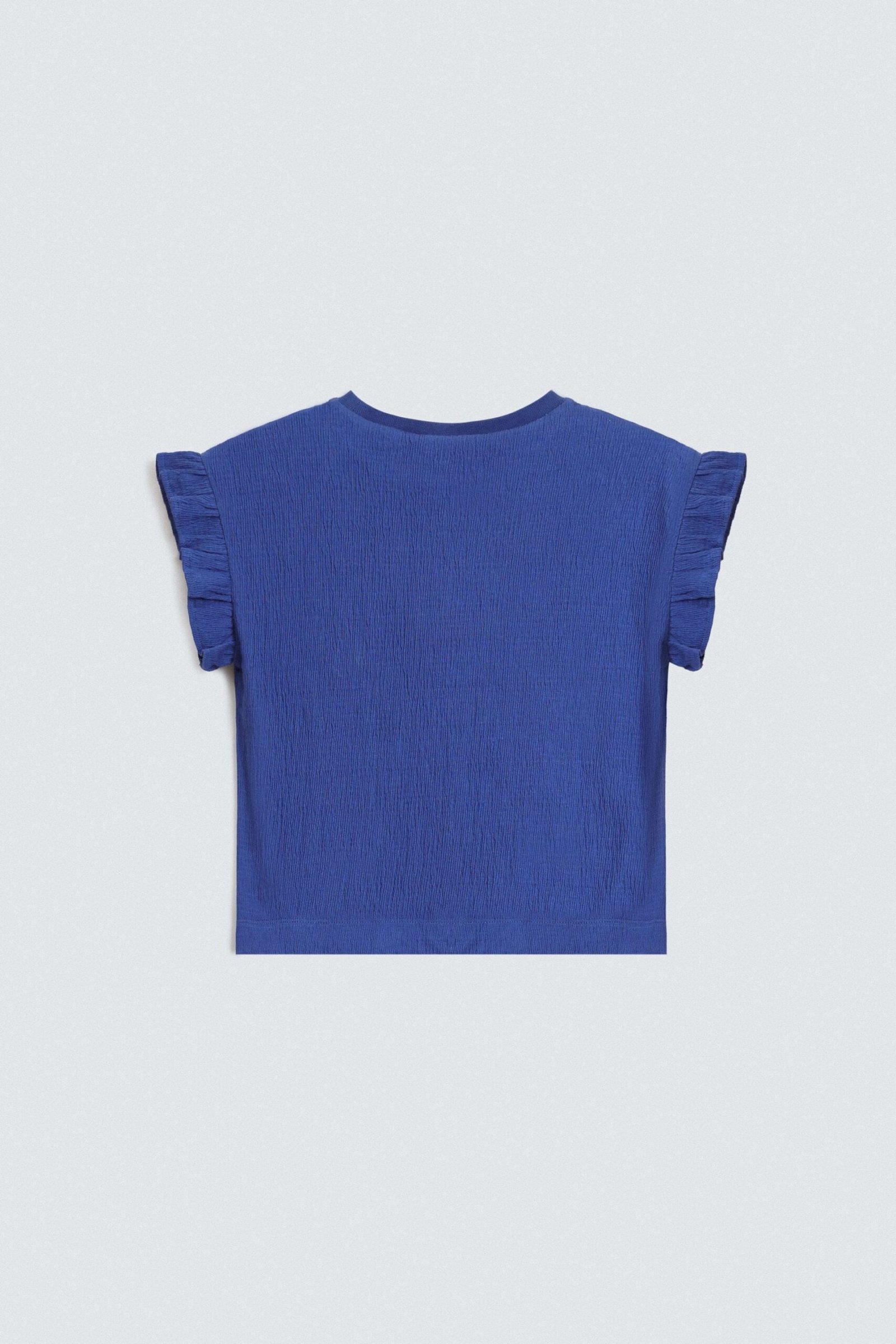 Embroidered T-Shirt With Ruffle Detail - Image 3