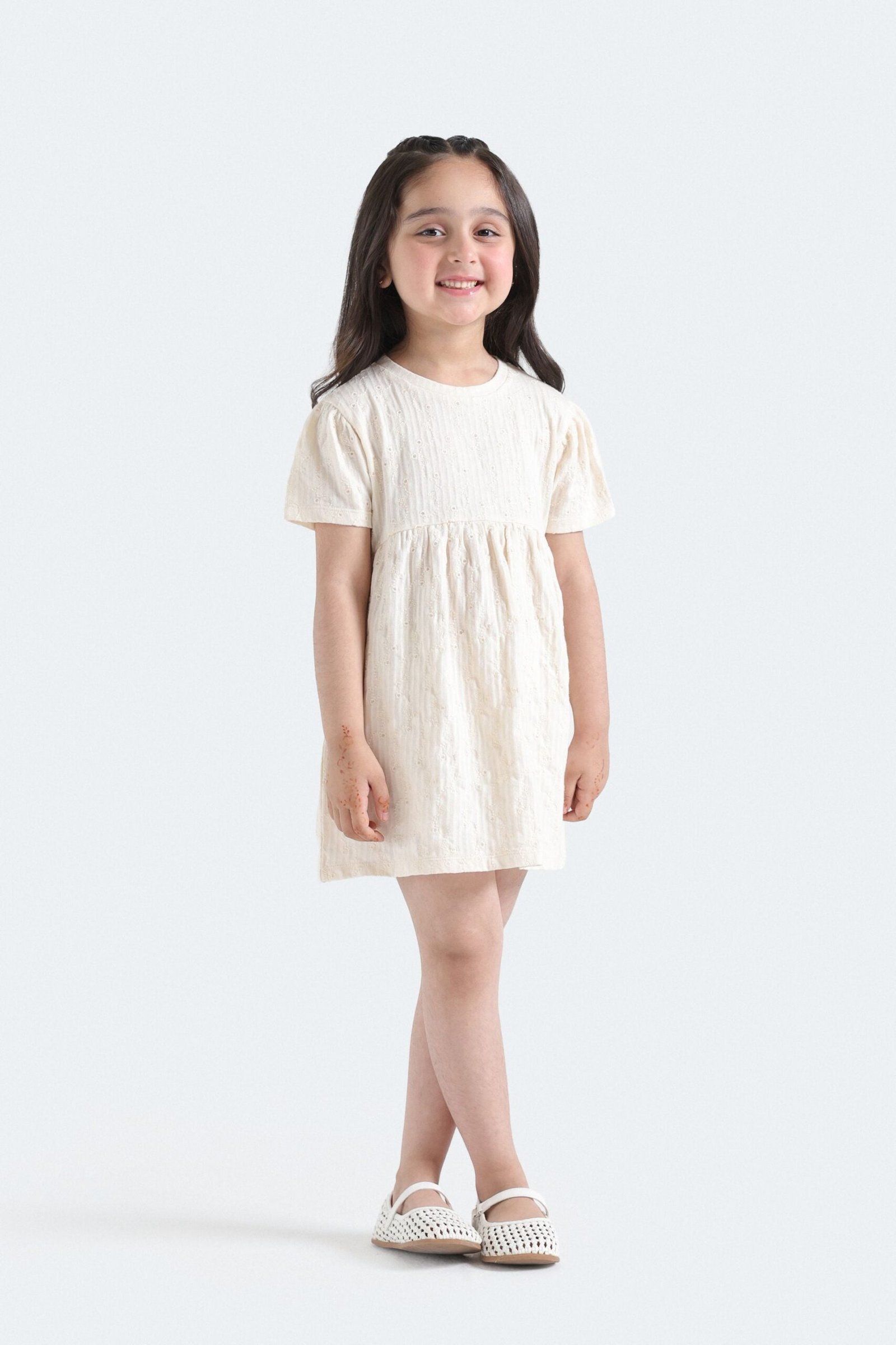 Embroidered Textured Dress - Image 4