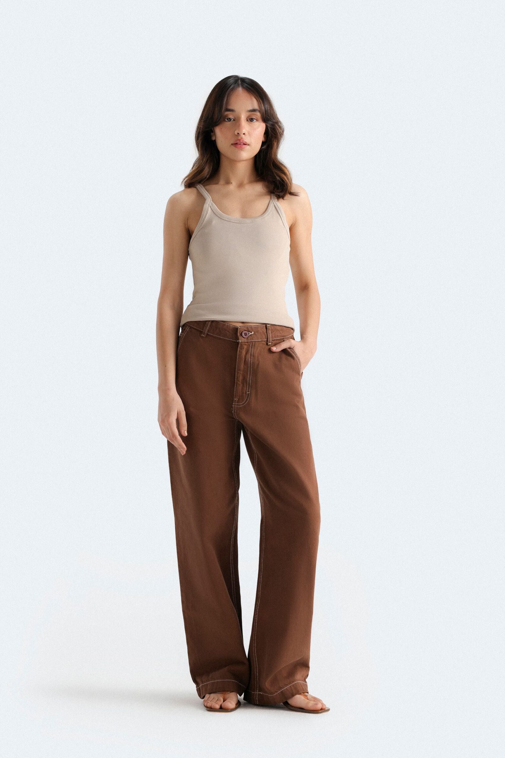 Non-Denim Straight Fit Pants