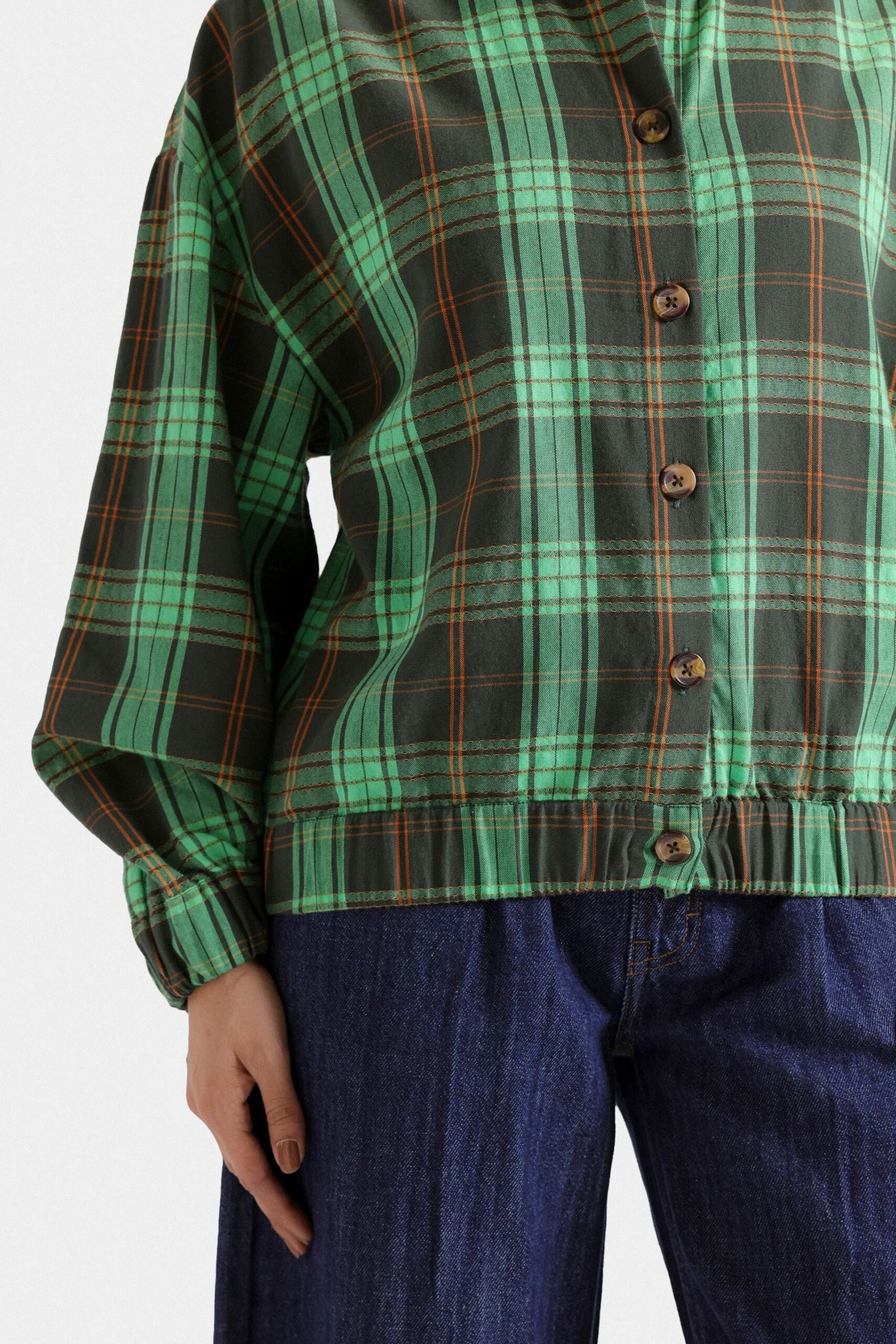 Cropped Checkered Shirt - Image 2