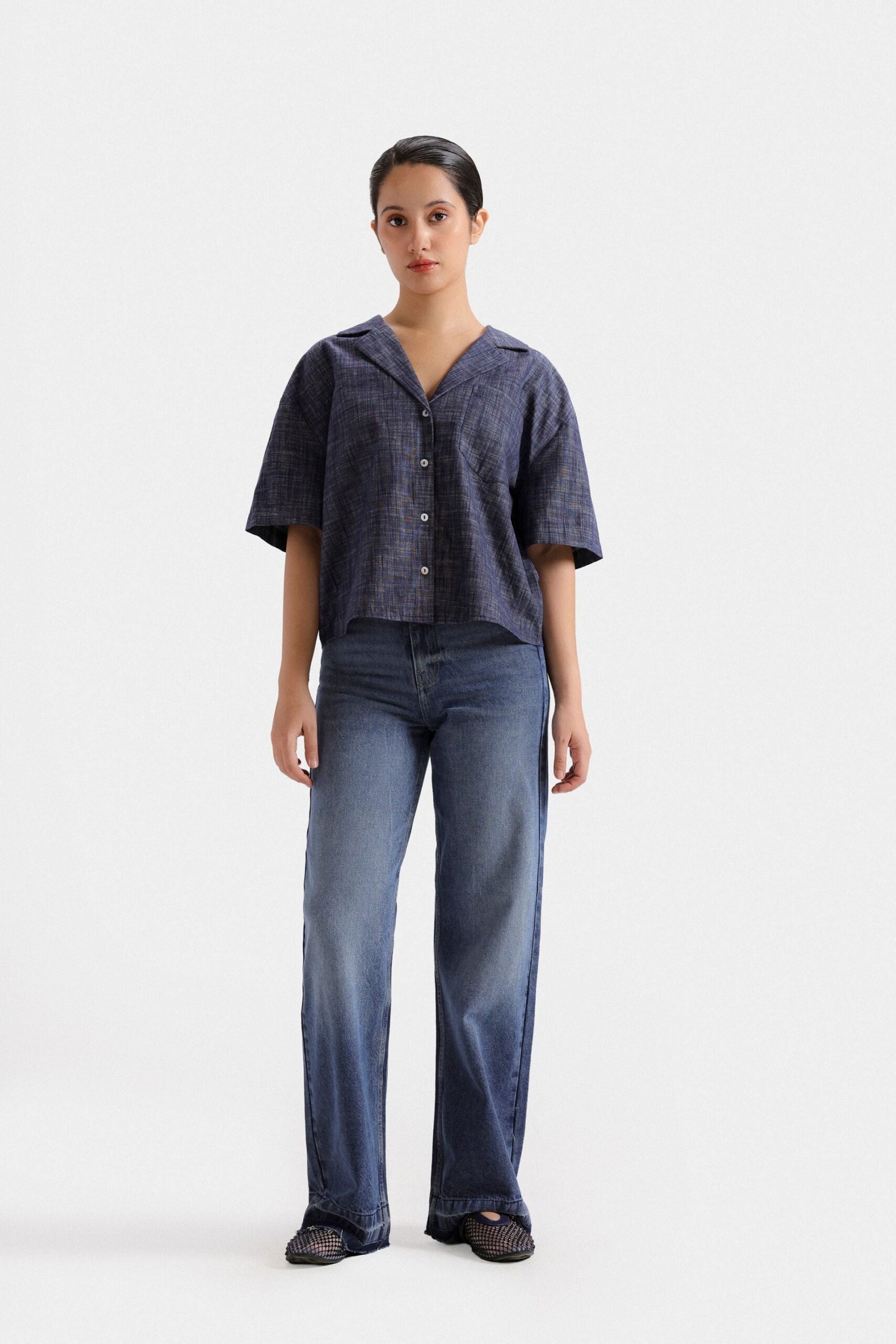 Basic Super Cropped Relaxed Shirt