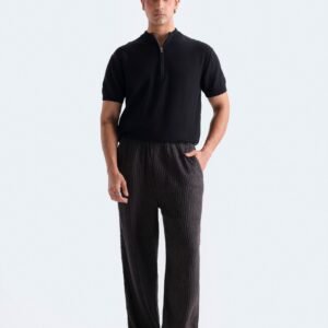 Cropped Straight Fit Trousers