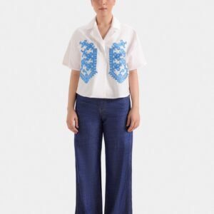 Cropped Embroidered Blouse