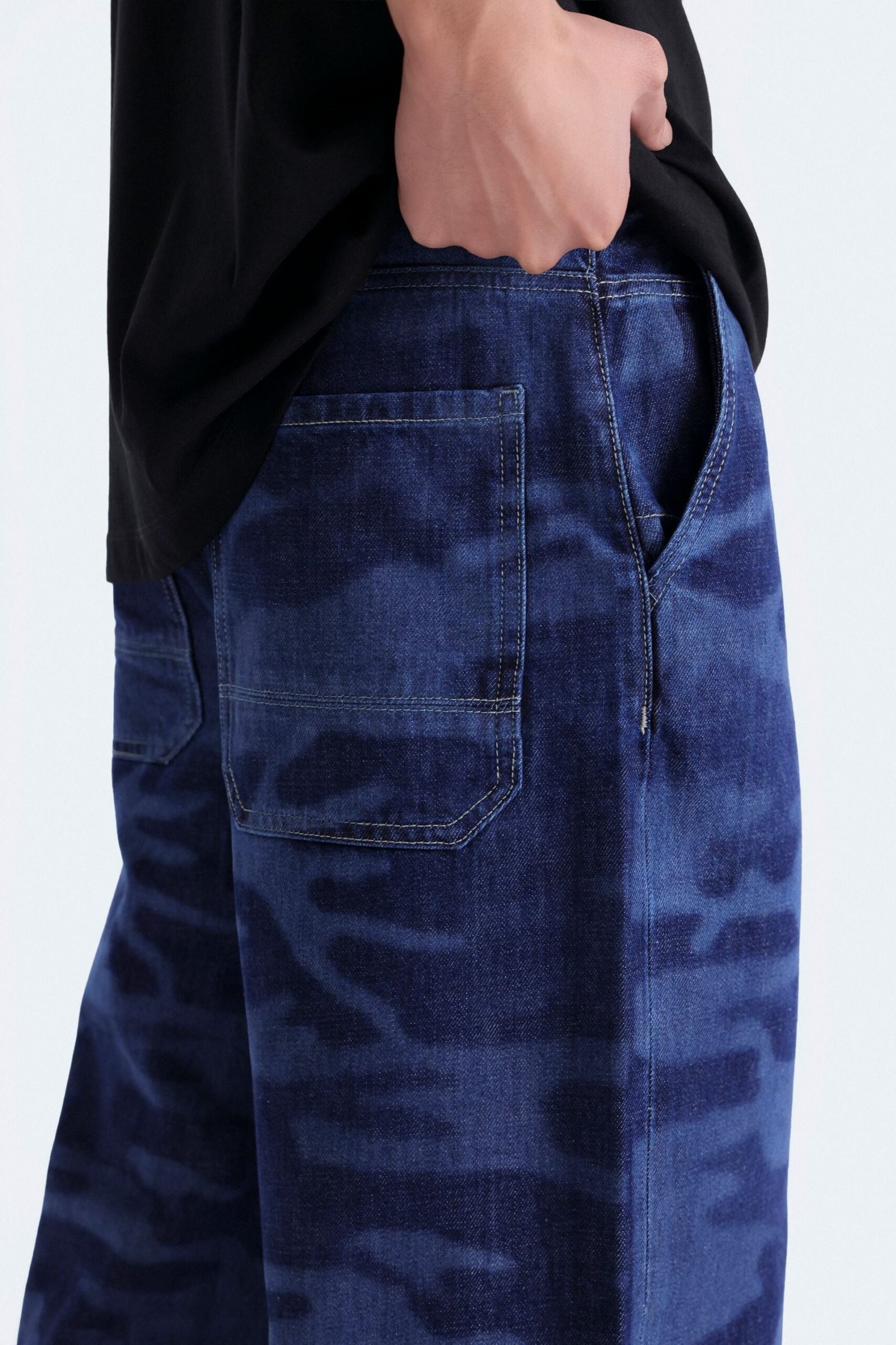 Skater Fit Jeans With Laser Print - Image 2