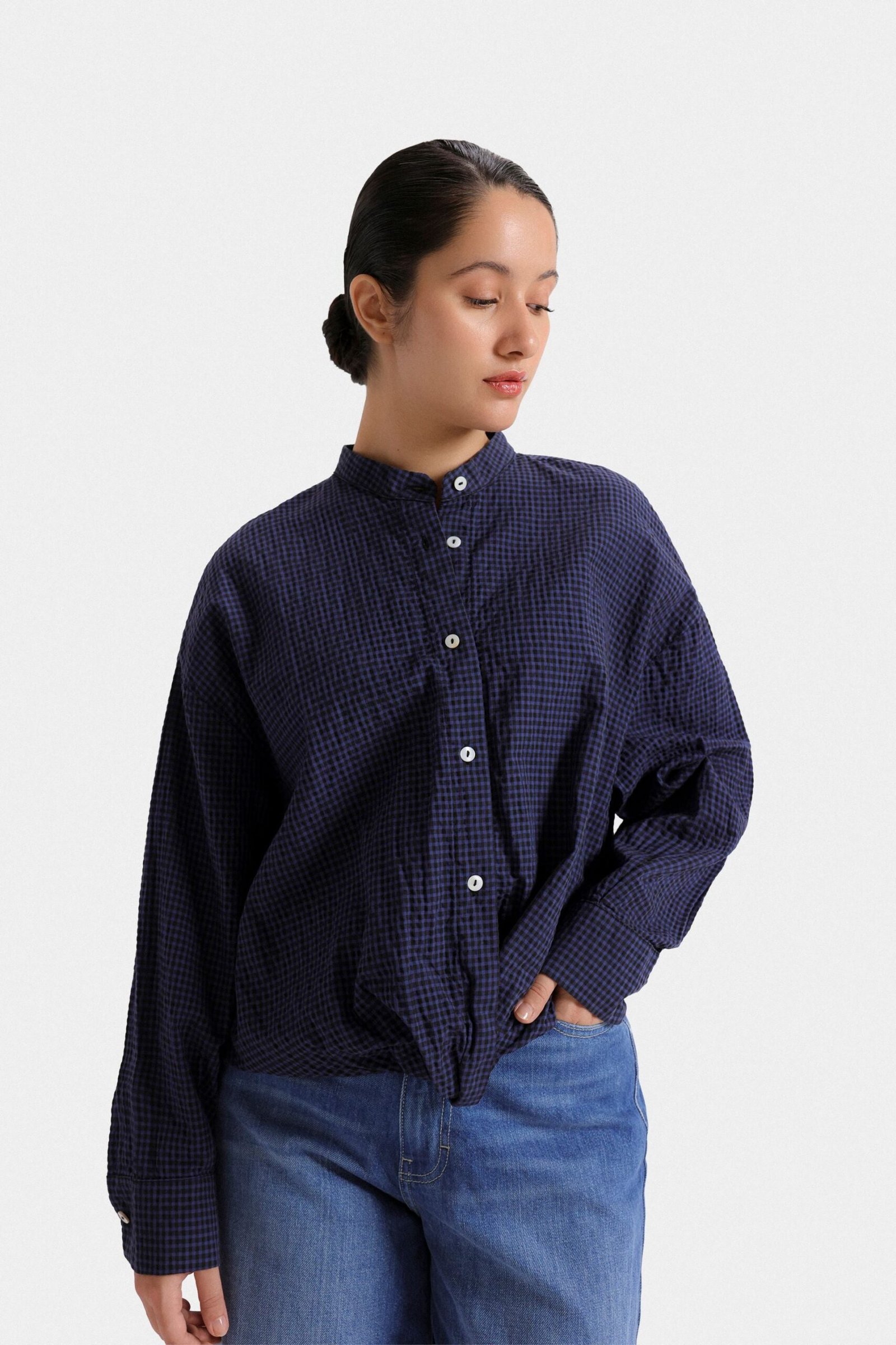 Cropped Checkered Shirt - Image 2