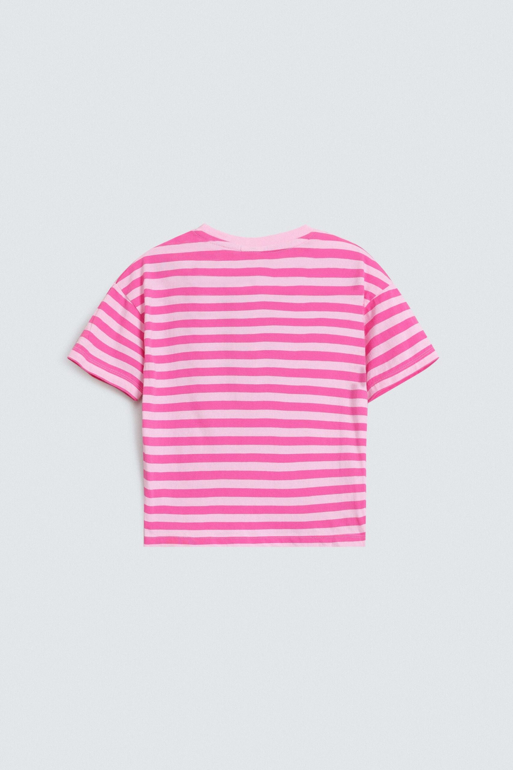 Striped Slogan Print T-Shirt - Image 3