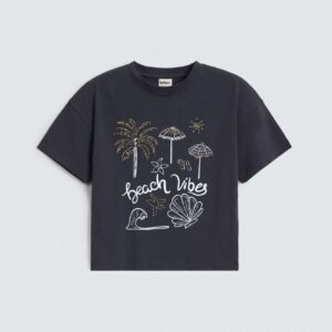 Cropped Embellished T-Shirt