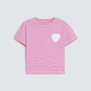 Stripped T-Shirt With Applique Detail