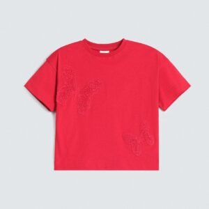 Cropped Embroidered T-Shirt