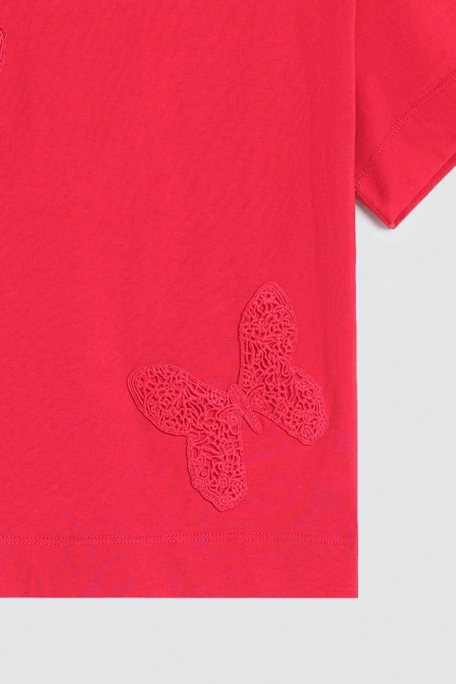 Cropped Embroidered T-Shirt - Image 2