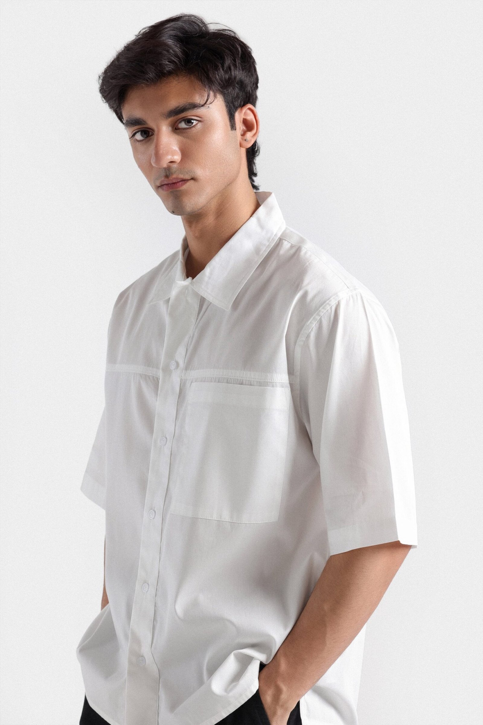 Basic Shirt With Cut Panel - Image 2