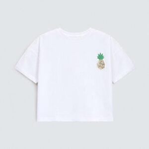 Cropped Embellished T-Shirt