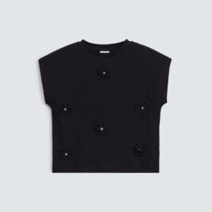 Cropped Embellished T-Shirt