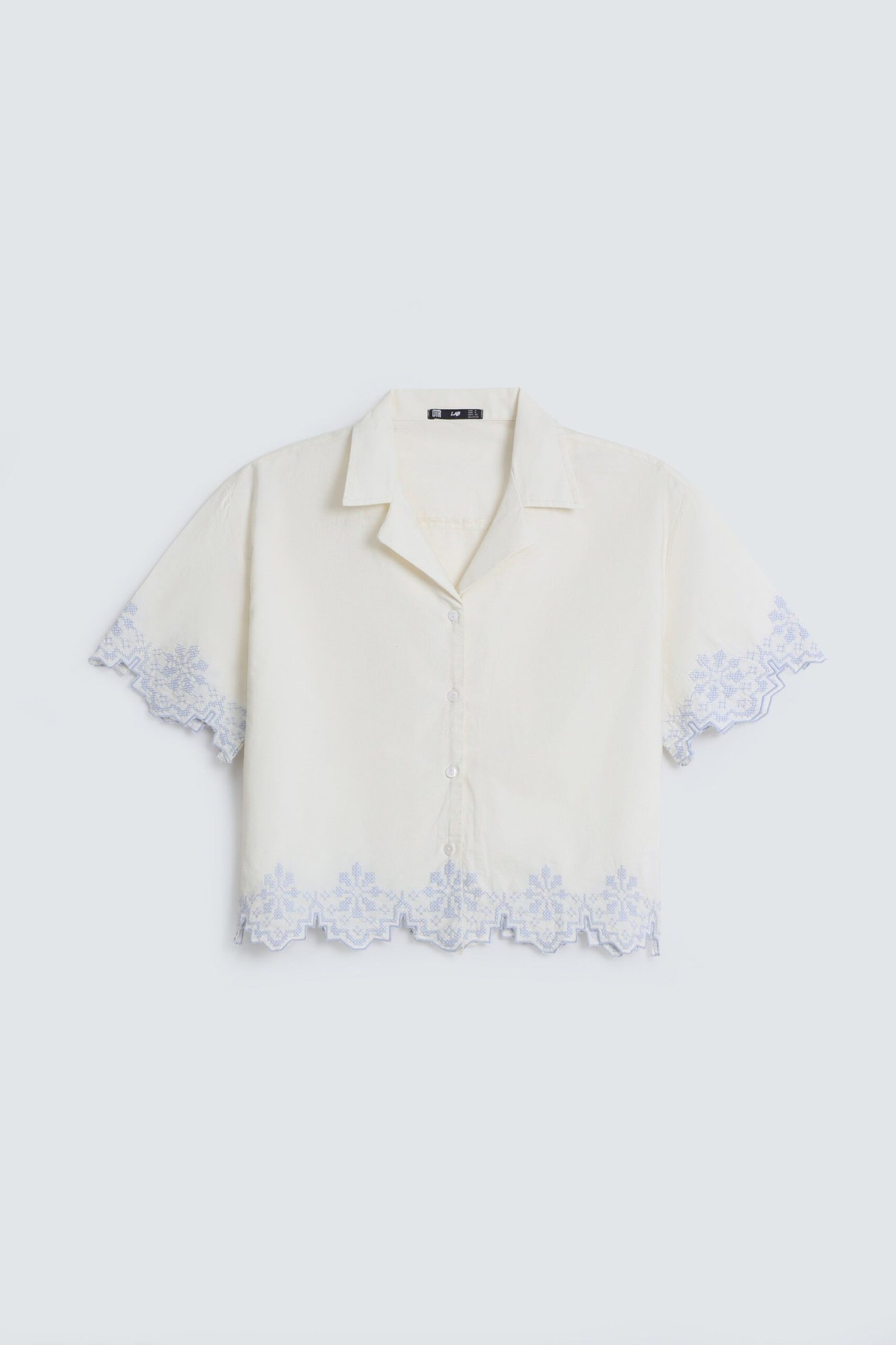 Super Cropped Embroidered Shirt