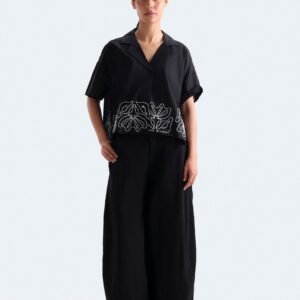 Super Cropped Embroidered Shirt