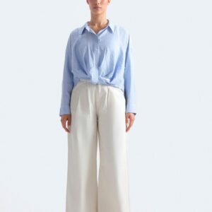 Cropped Shirt With Twisted Hem