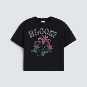 Cropped Embroidered T-Shirt