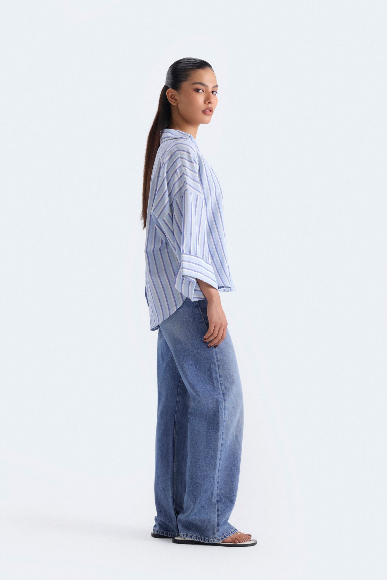 Linen Blend Striped Shirt - Image 3