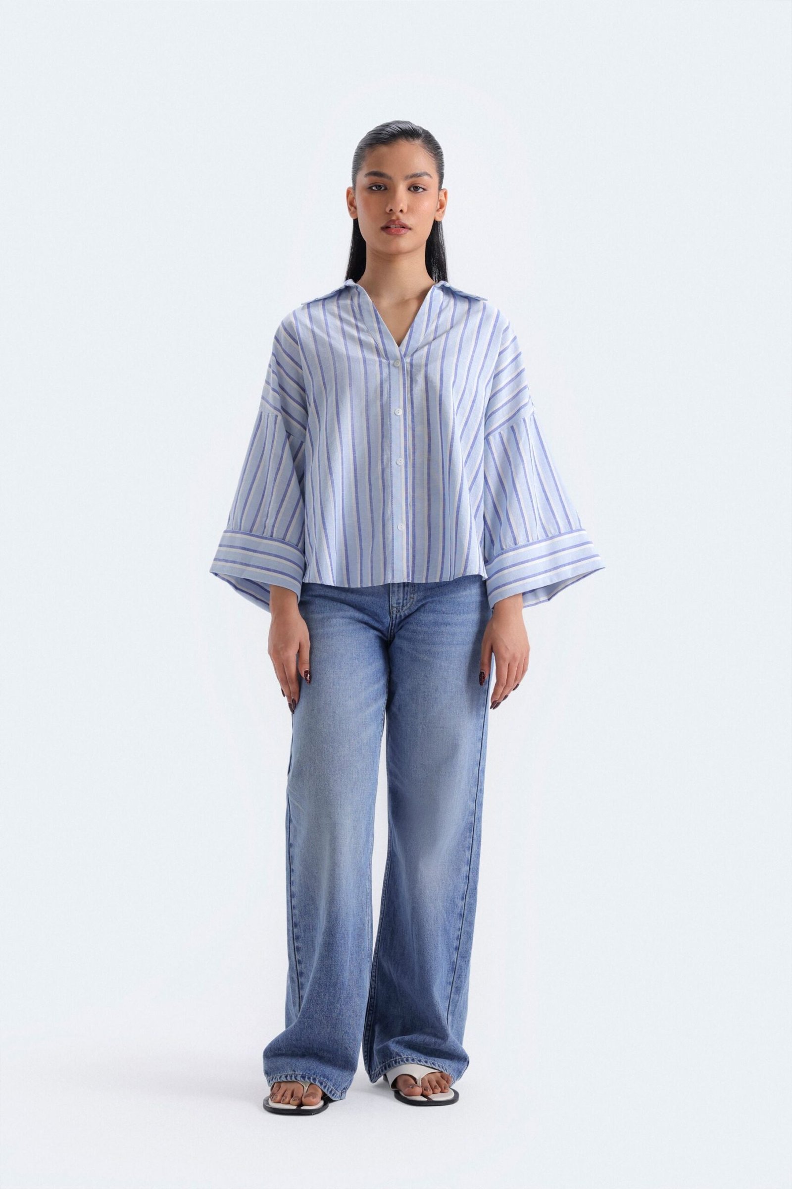 Linen Blend Striped Shirt