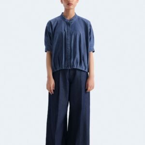 Cropped Pleated Shirt