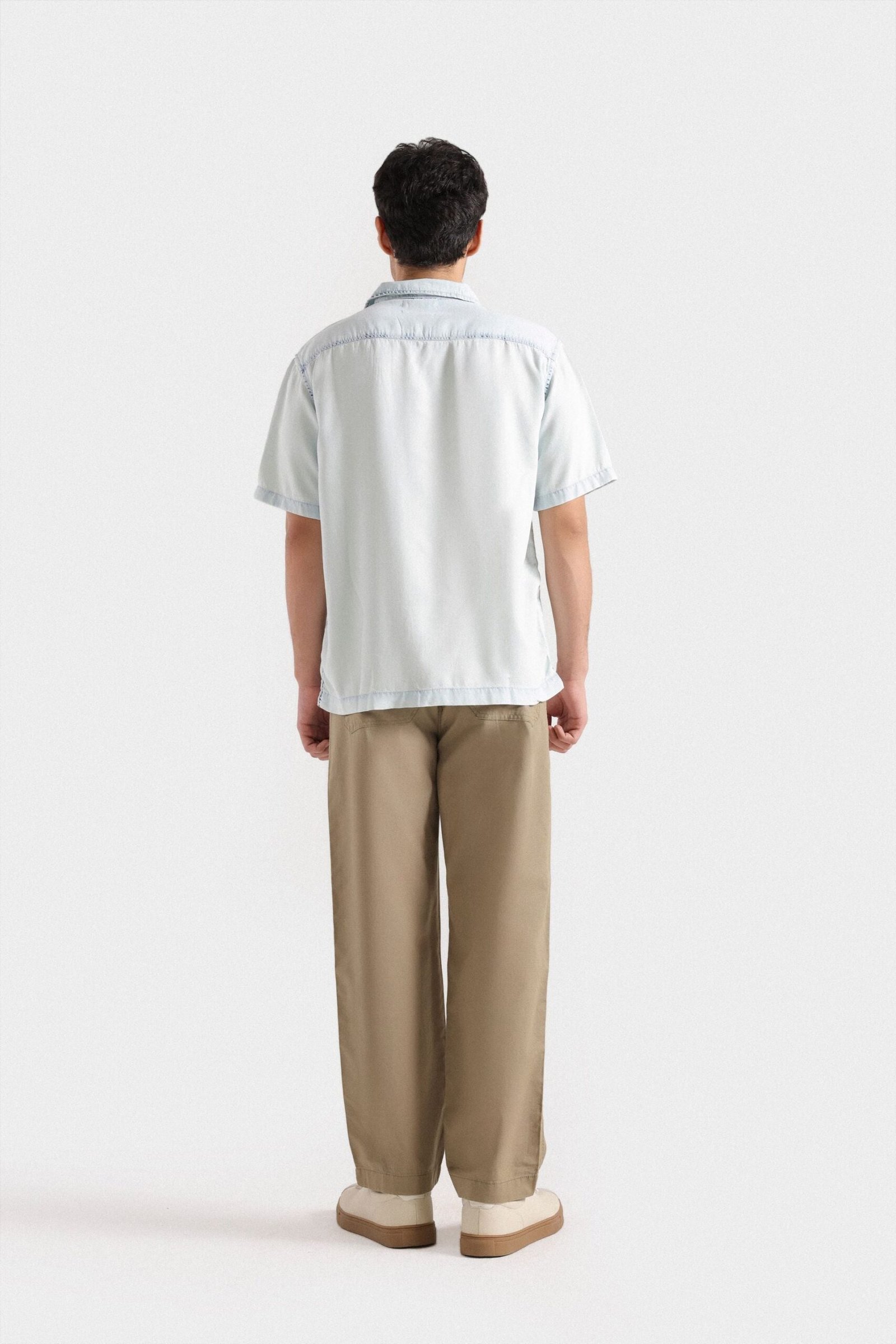 Resort Collar Denim Shirt - Image 4