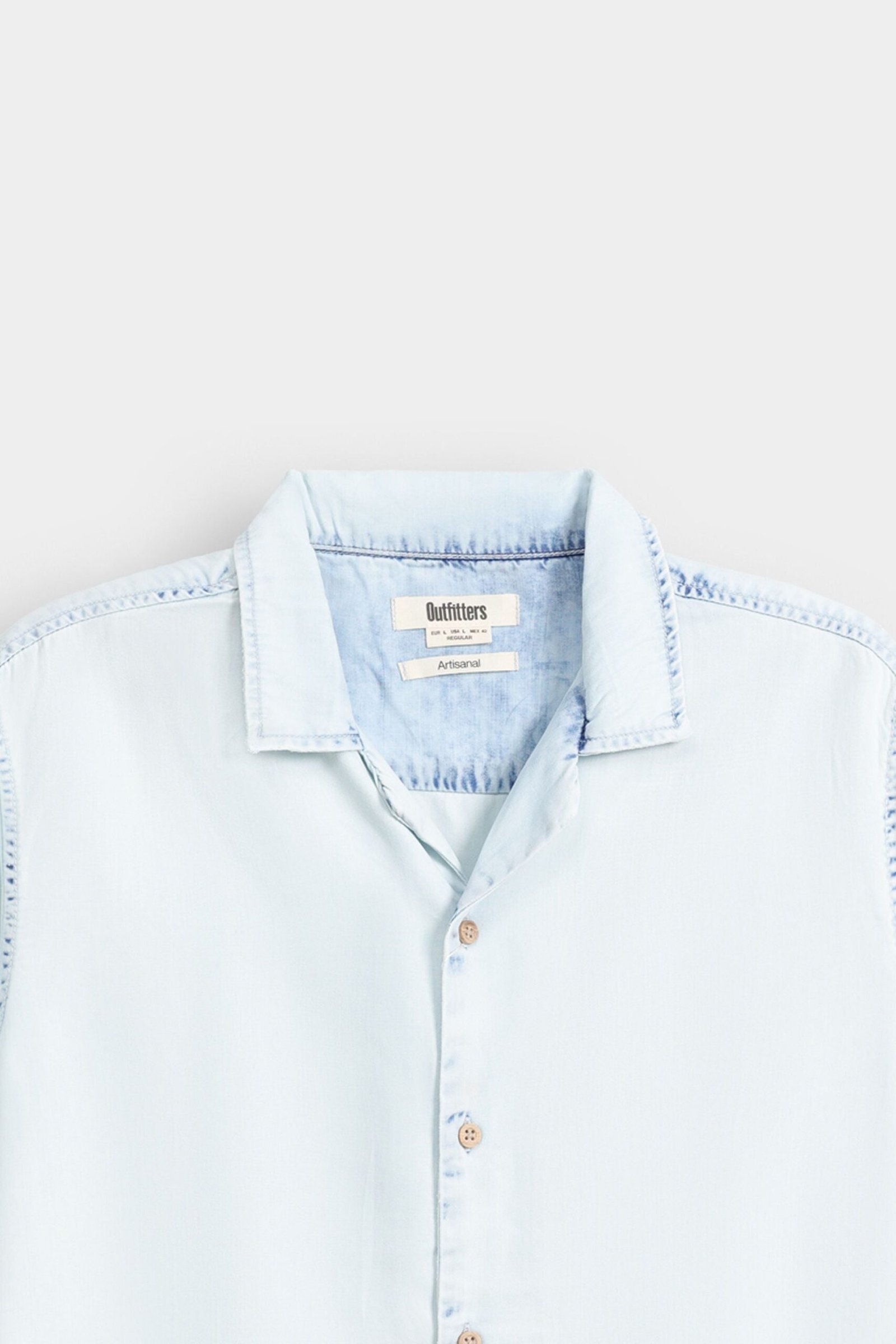 Resort Collar Denim Shirt - Image 6