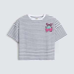 Super Cropped Striped T-Shirt