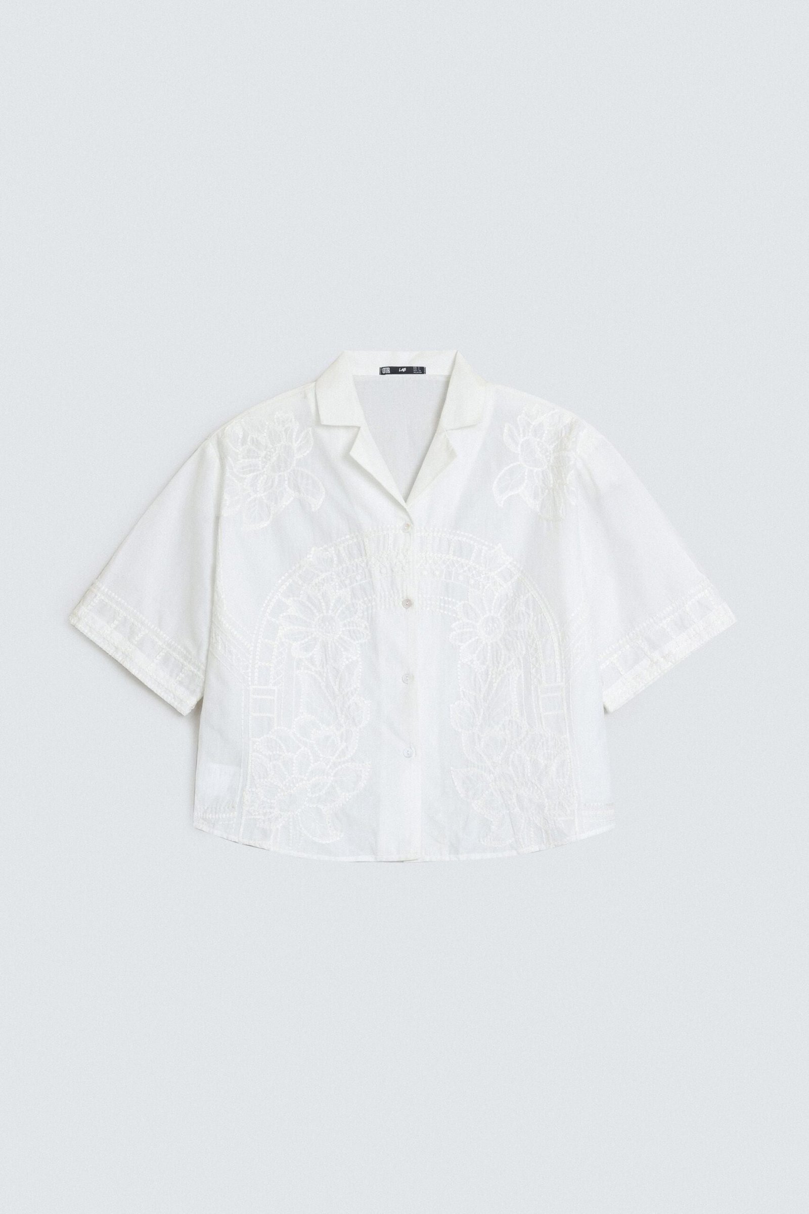 Cropped Embroidered Shirt - Image 6