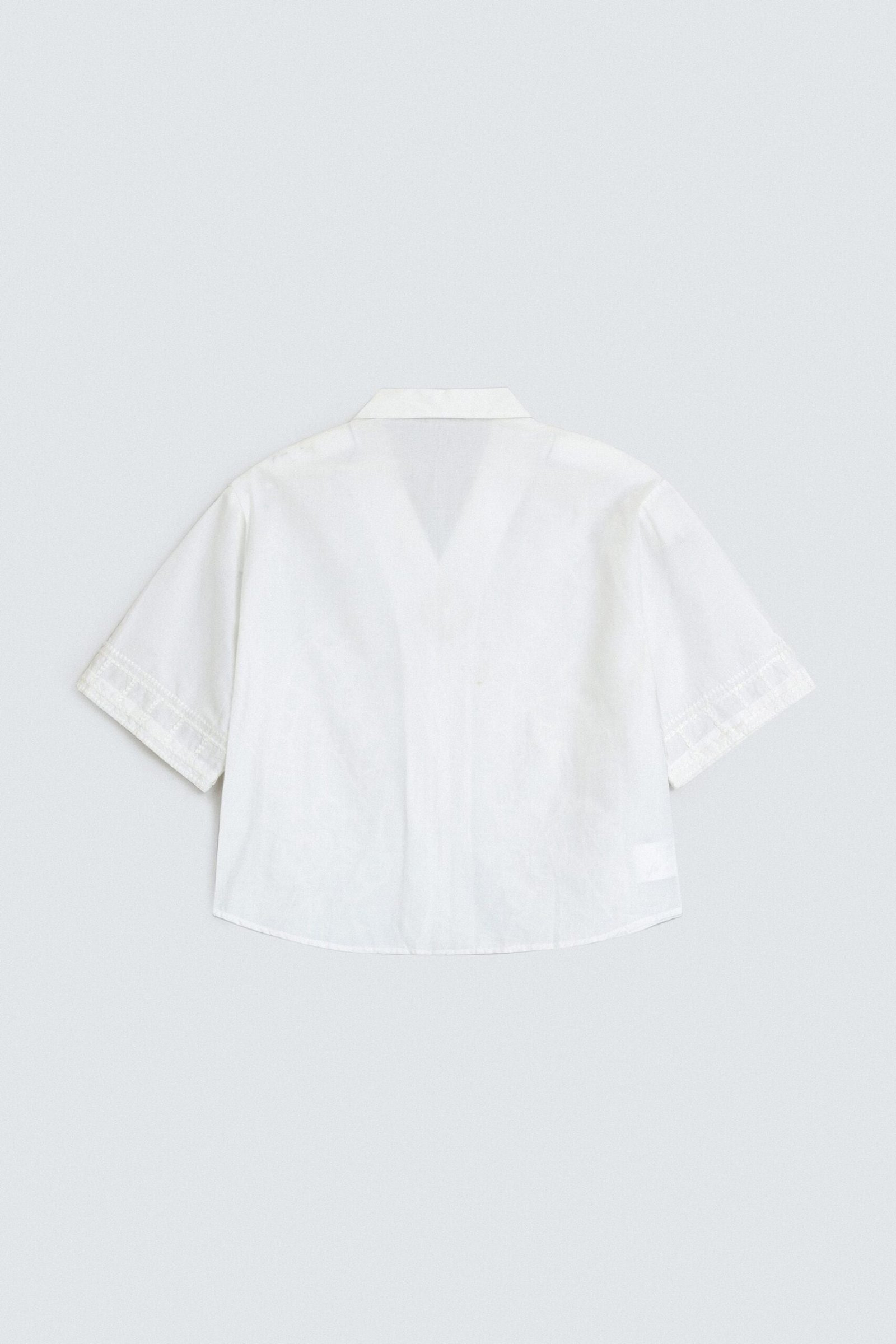 Cropped Embroidered Shirt - Image 8