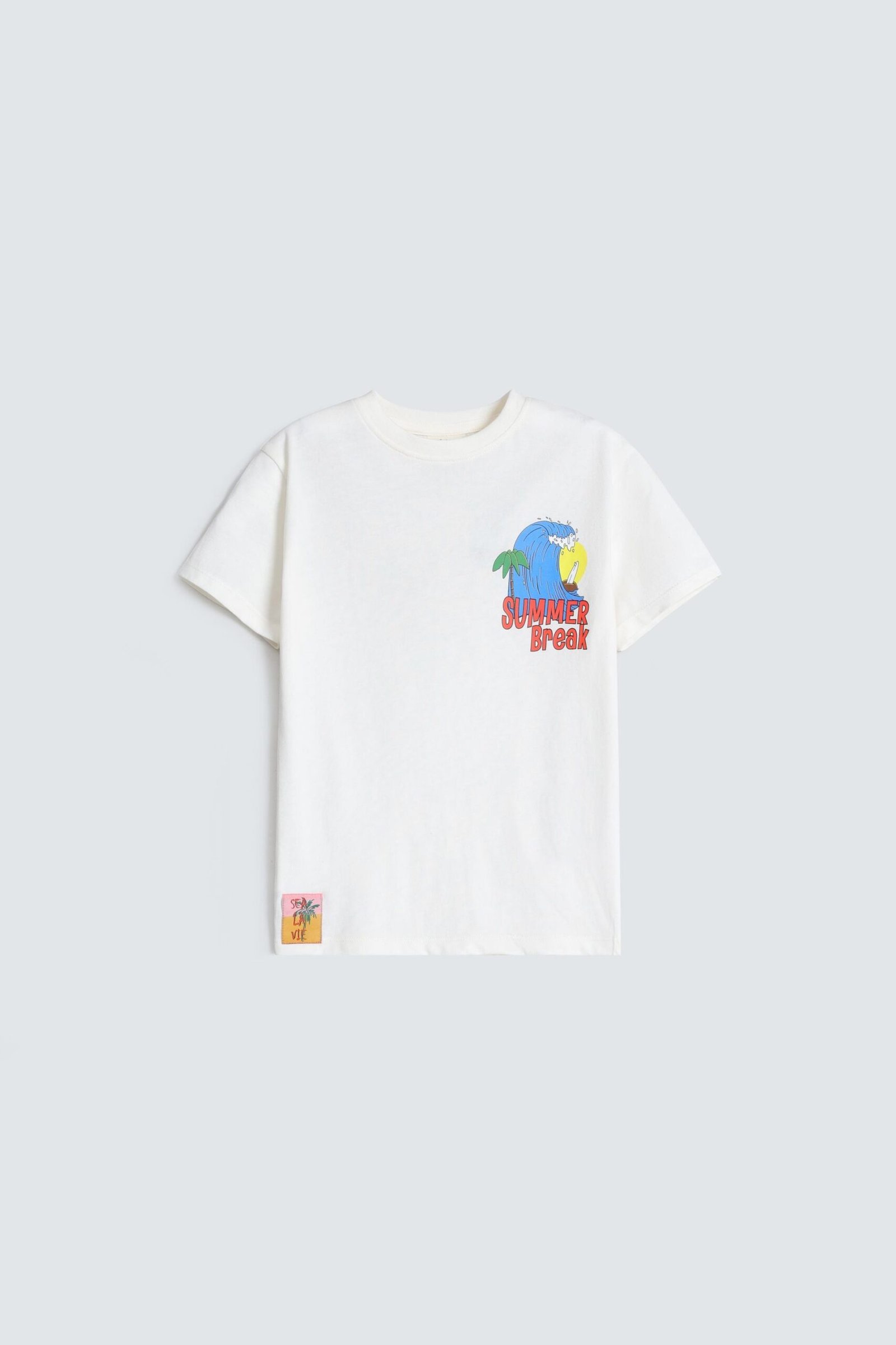 Slogan Print T-Shirt With Label Patch