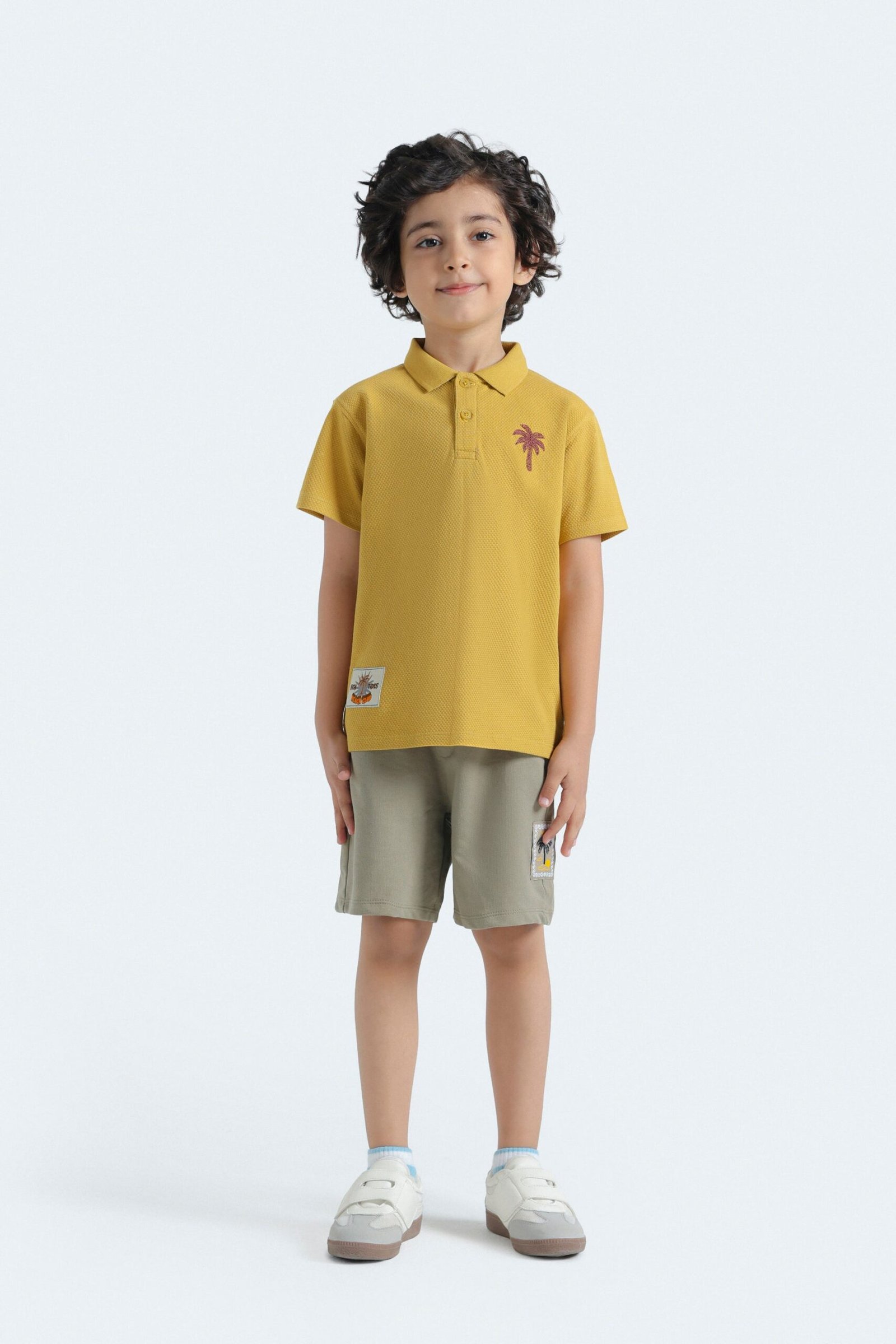 Embroidered Polo Shirt With Label Patch