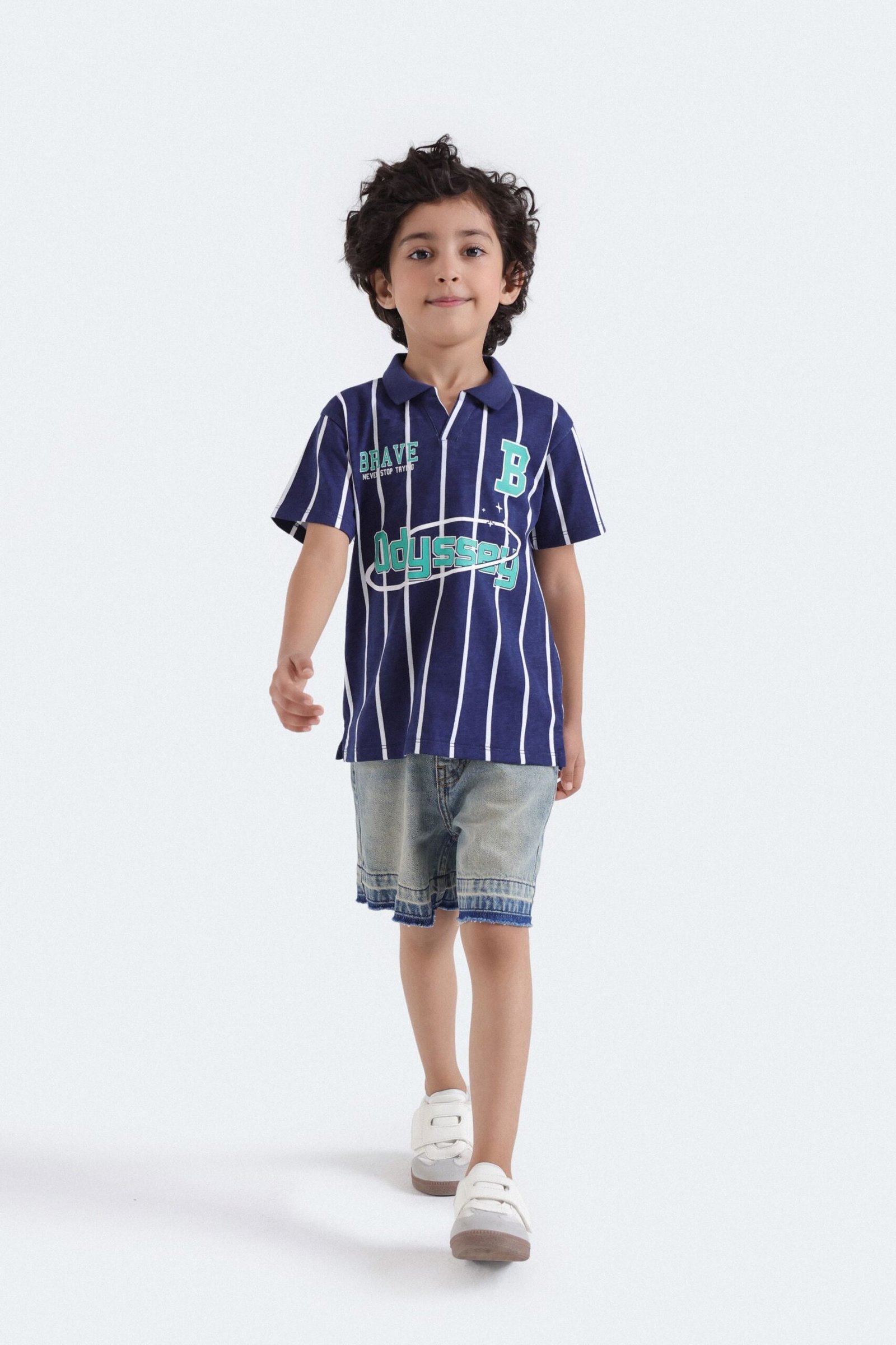 Varsity Striped Polo Shirt - Image 4