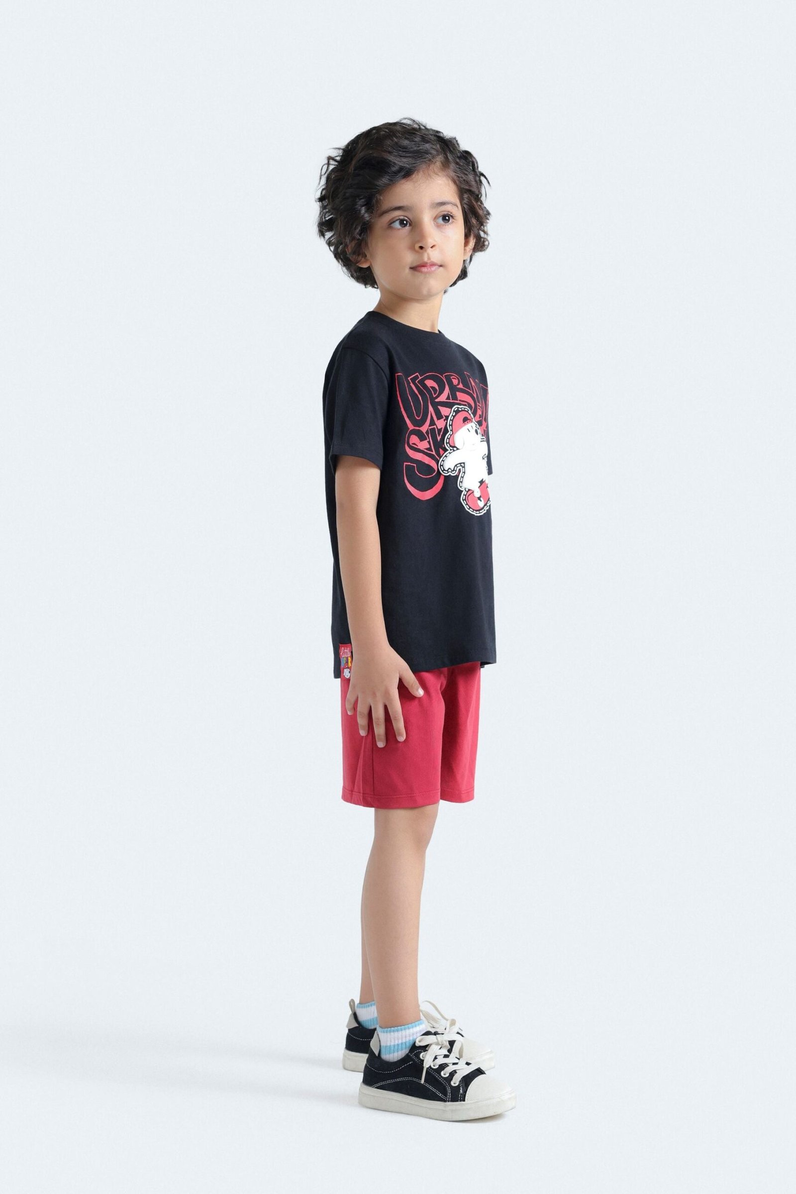 Slogan Print T-Shirt With Label Patch - Image 5