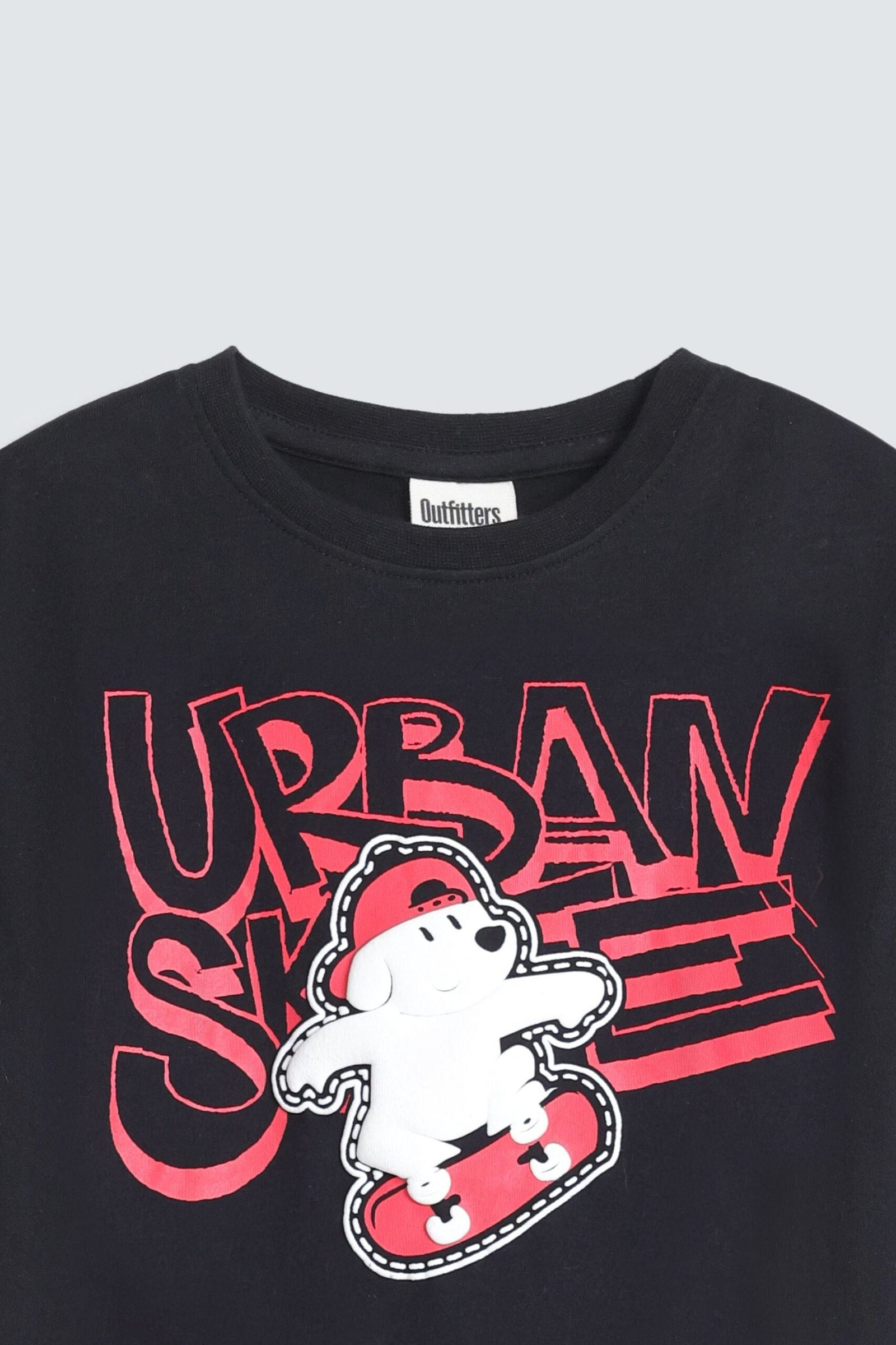 Slogan Print T-Shirt With Label Patch - Image 2