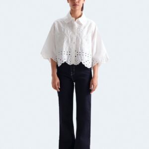 Cropped Embroidered Shirt
