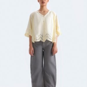 Cropped Schiffli Shirt