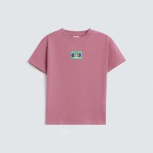 Textured T-Shirt With Label Patch