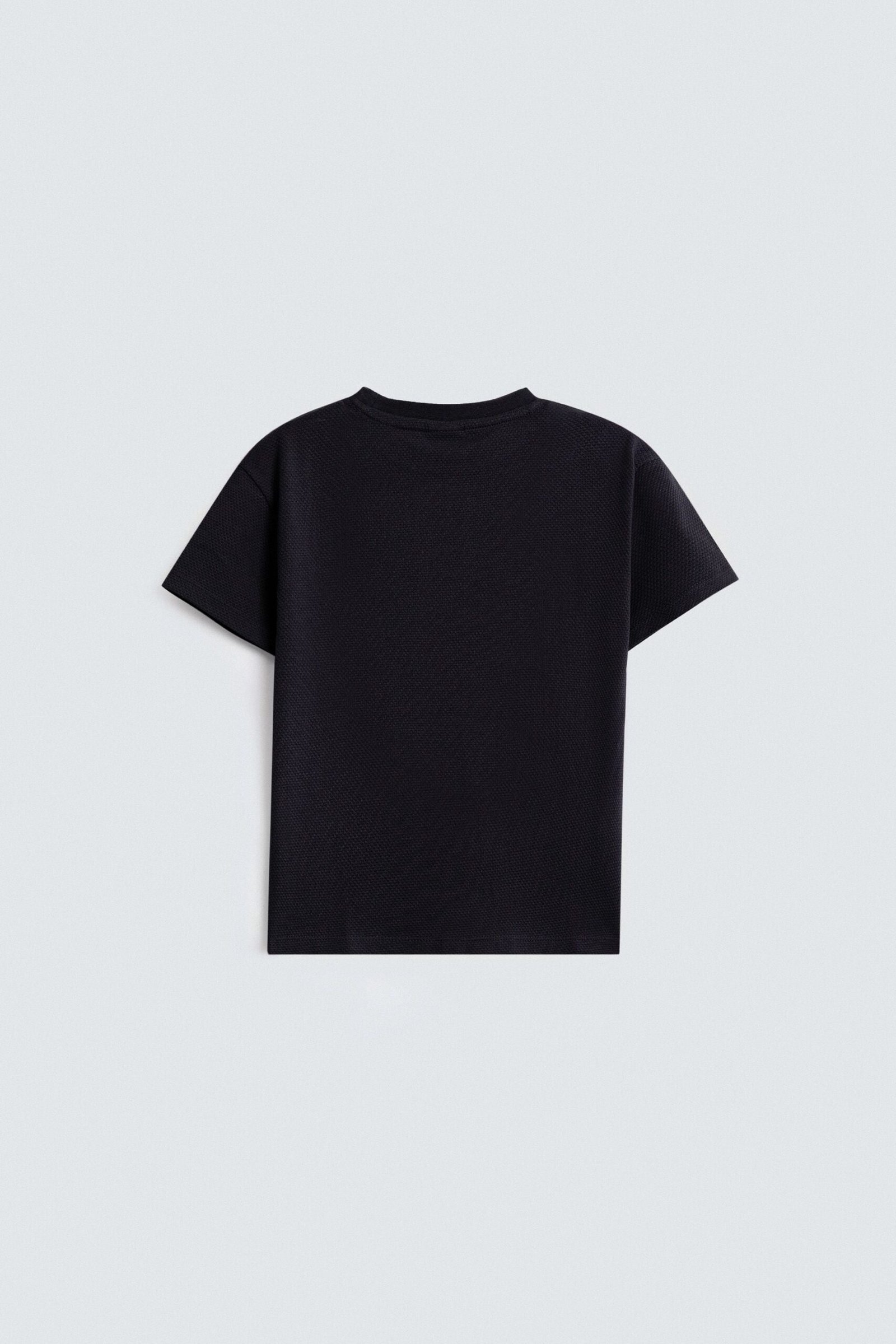 Textured T-Shirt With Label Patch - Image 6