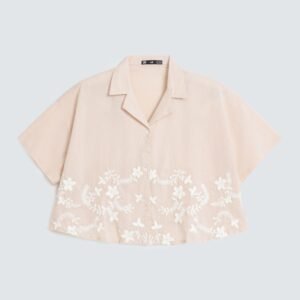 Cropped Embroidered Shirt